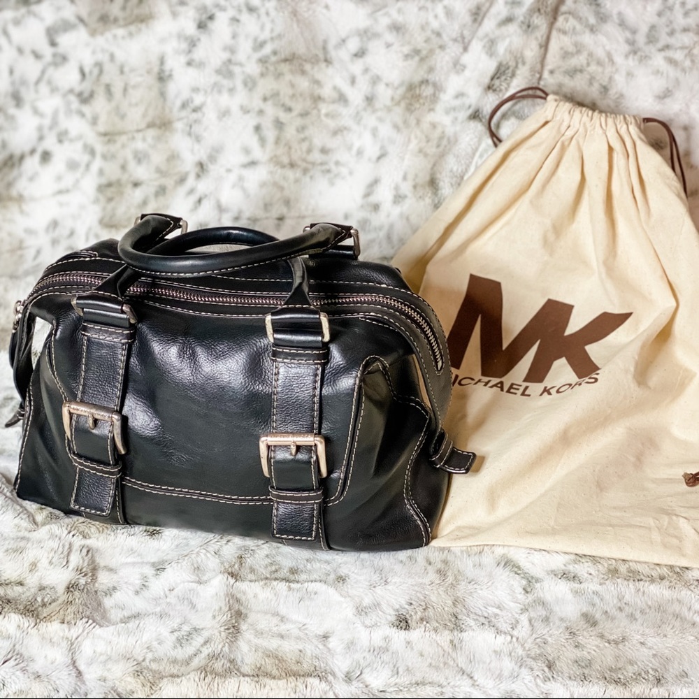 MICHAEL KORS Black Leather Small Tote